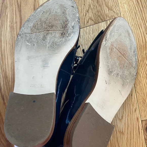 Talbots Sleek Navy Patent Leather Loafers with Fringe Detail - Picture 6 of 6